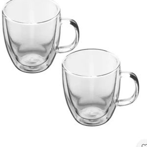 Set of 4 clear glass coffee mug Tea mug Espresso